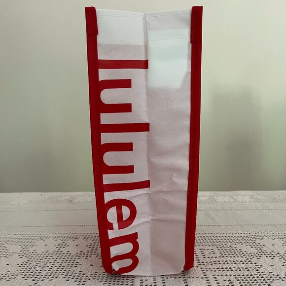 NEW Lululemon red & white small reusable tote bag - Picture 2 of 6